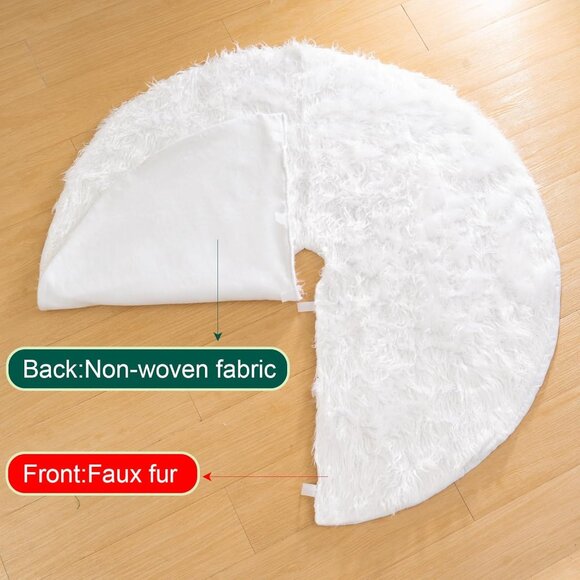 59 In Christmas Tree Skirt Faux Fur Tree Skirt for Party Decorations X003Y9GVVR - Picture 3 of 8